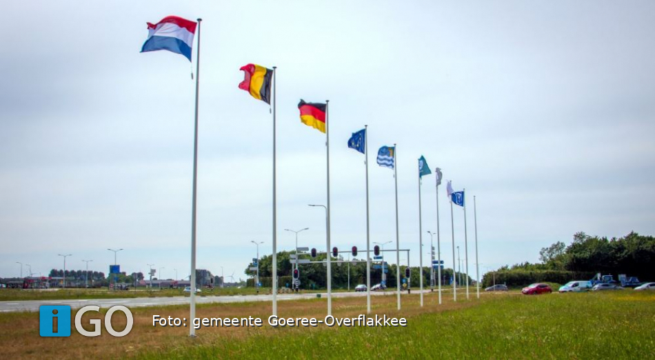 Goeree-Overflakkee heet inwoners en bezoekers welkom met rij vlaggen