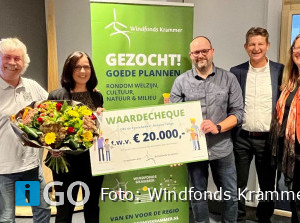 Windfonds Krammer reikt cheques uit in regio Goeree-Overflakkee