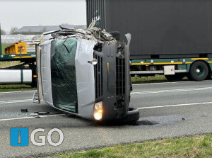 Ongeval vrachtwagen met busje N59 Oude-Tonge - Den Bommel
