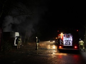 Paardentrailer in brand Koornlust Sommelsdijk