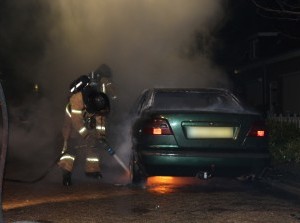 Auto uitgebrand Wilhelminastraat Oude-Tonge